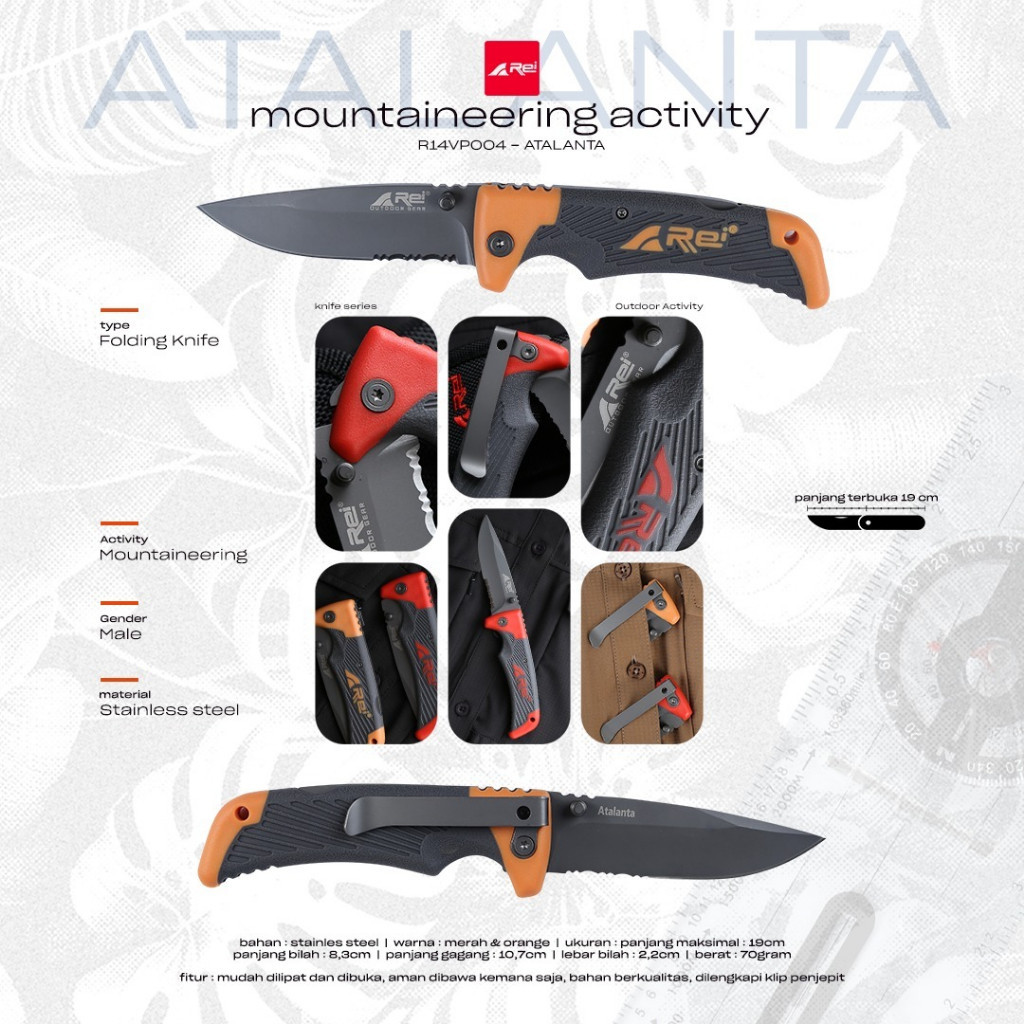Pisau Lipat Atalanta Knife Arei Outdoorgear