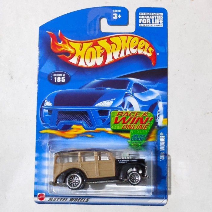 HW Hot Wheels 40s Woodie Woody hitam 2002 -DD24