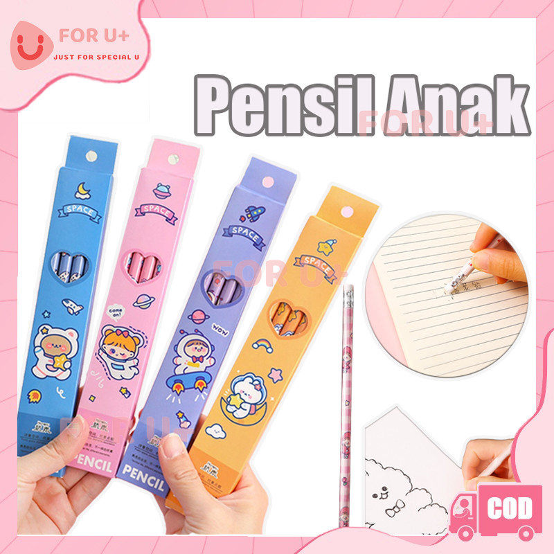 

10PCS Pensil Tulis Motif + Penghapus / Pensil Motif Kartun Lucu / Pensil Set Alat Tulis Sekolah Anak