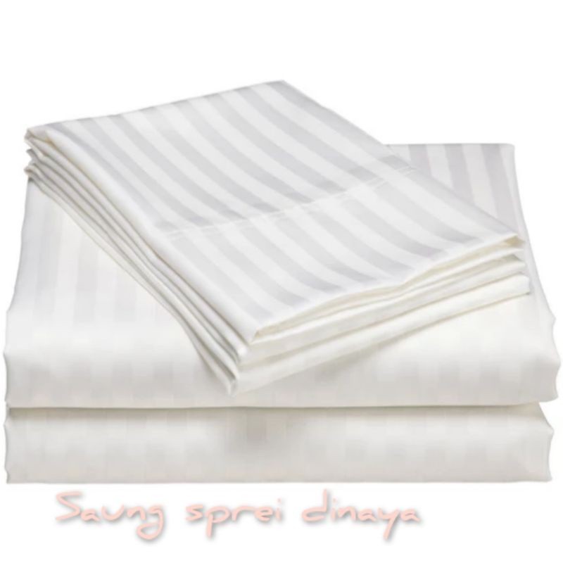 SPREI HOTEL SPREI ONLY | SPREI SAJA TANPA SARUNG BANTAL | SPREI SALUR PUTIH GARIS PUTIH | KATUN PREM