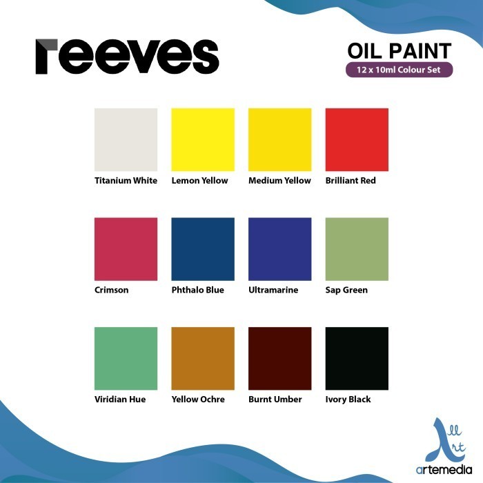 

Cat Minyak Reeves Oil Tube 12x12ml Color Paint Set