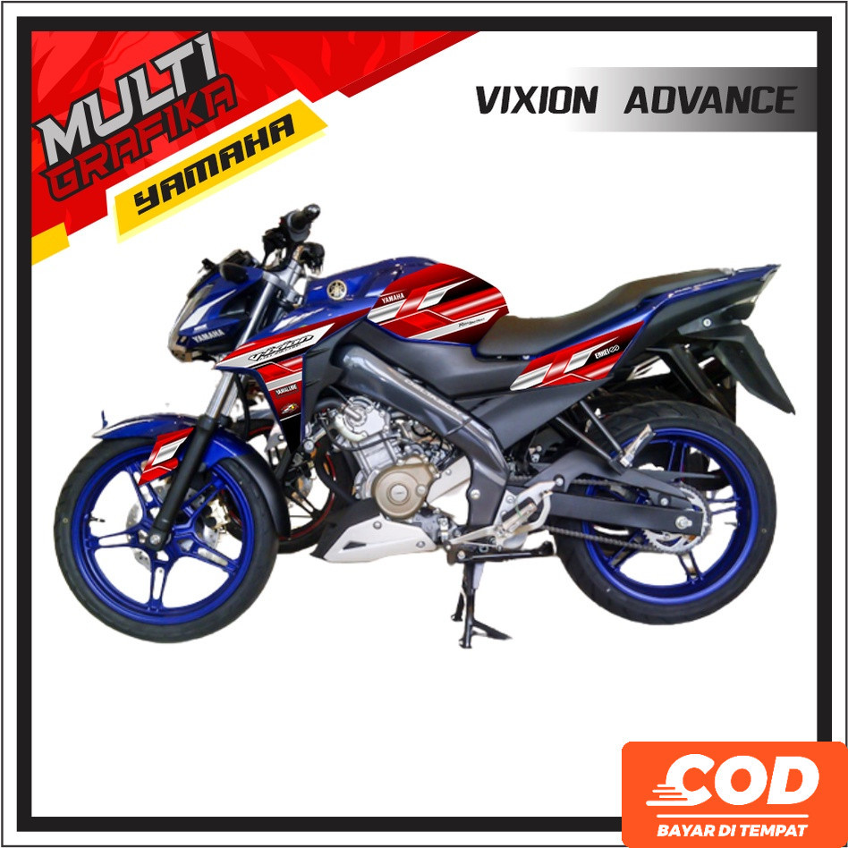 Striping Stiker Decal VIXION Variasi Aksesoris Emblem Motor Yamaha ADVANCE Facelift 2017 2016 2015