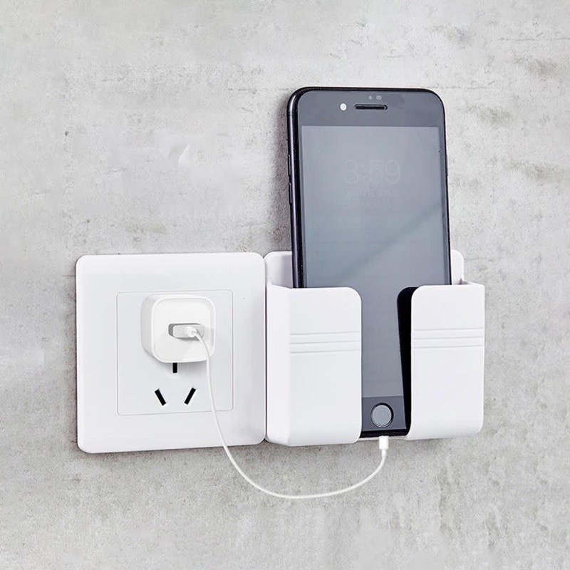 Rak Tempel Dinding Hp / Rak Charger Tempel Dinding HP Serbaguna / Kotak Tempat Penyimapanan Hp