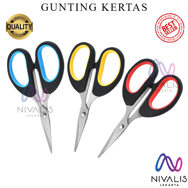 

NIVALIS JAKARTA GUNTING KERTAS MULTIFUNGSI ATK PERLENGKAPAN SEKOLAH GUNTING KANTOR GUNTING KERTAS WARNA WARNI MIX GUNTING STAINLESS ANTI KARAT SCHOOL SCISSORS