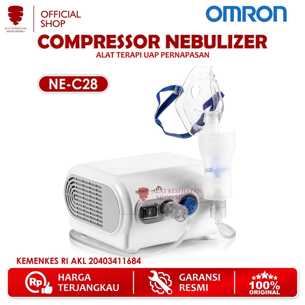 Omron Compressor Nebulizer Alat Uap Terapi Pernafasan Alat Bantu Asma Medis
