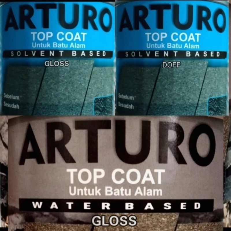 ARTURO Top Coat Coating Pail 22,5 Liter Water Based Gloss Doff & Top Coat Solvent Based Gloss Doff T