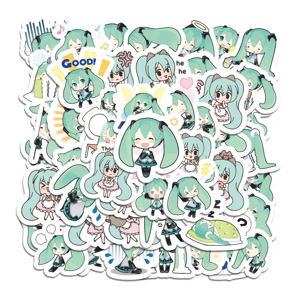 

COD 50 Pcs Stiker Hatsune Miku Lucu Anti Air Untuk Dekorasi Notebook Sepeda Skateboard Handphone