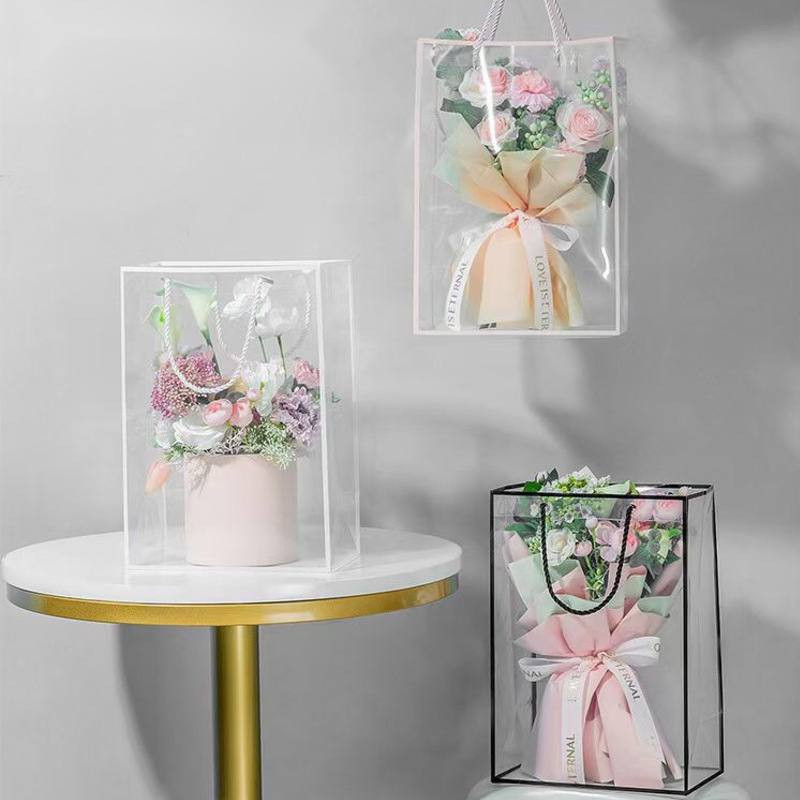 

FLOWER BOX TRANSPARANT MOTHERS DAY/PAPER BAG BOUQUET BUNGA/CLEAR GIFT BAG/OPP FLOWER BAG/KOTAK UNTUK BUCKET BUNGA