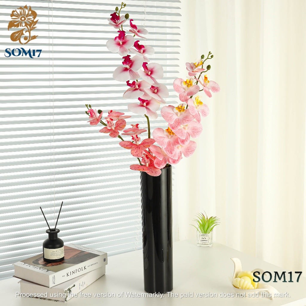 Bunga anggrek latex jumbo/  Bunga hias anggrek 3D real touch  kuntum  hiasan dekorasi palsu plastik 