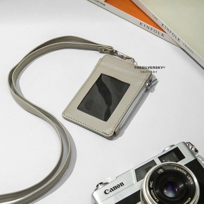 

[BUY NOW] Thesilversky Lanyard Id Card Kulit Premium - Grey, Gambar