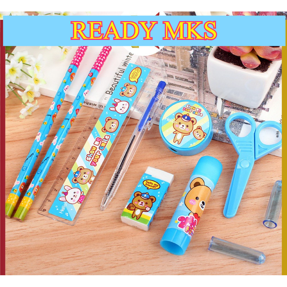 

toserba Alat Tulis Anak TK / Alat Tulis Set 8 in1 Karakter Stationery Kids / Kado Anak Set Gift 8 in 1