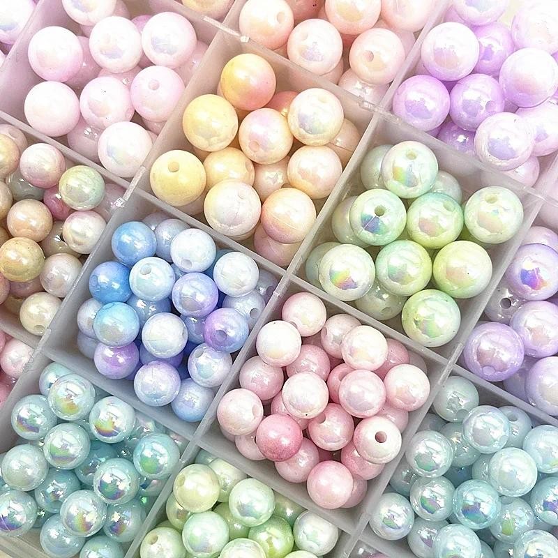 

6--10mm Round Acrylic Beads Loose Spacer Beads for Jewelry Making DIY Bracelet Necklace Pendant Earrings