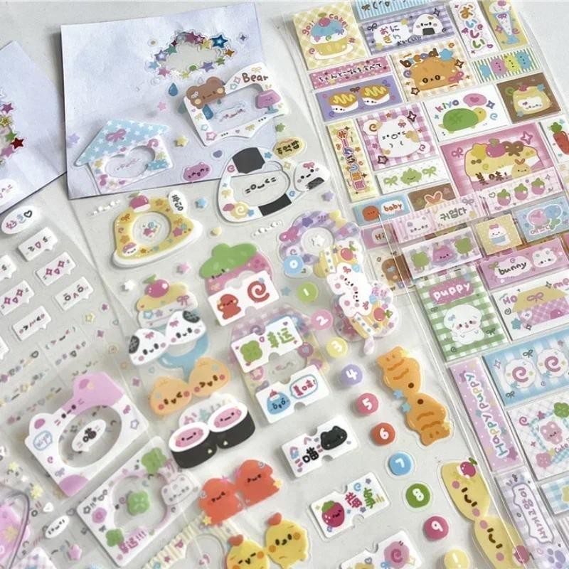 

8pcs/set Ins Kawaii Scrapbook Sticker Creative Design Korean Cartoon Journaling Sticker DIY Decor Kpop Nail Stationery Sticker