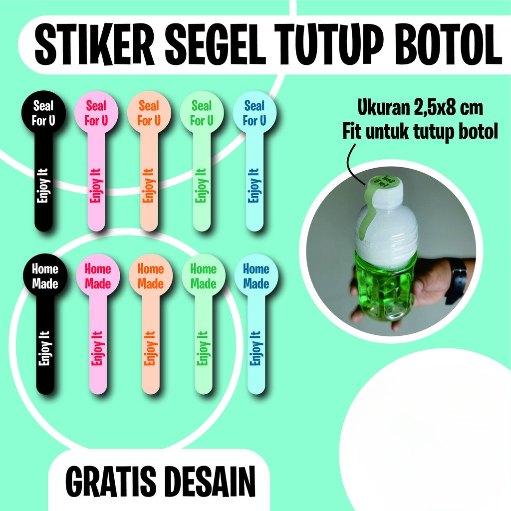 Cetak Kilat - Cetak stiker segel tutup botol jamu juice minuman toples botol almond MURAH