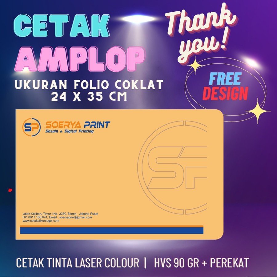 

PRINT CETAK AMPLOP COKLAT FOLIO + PEREKAT - Chayra