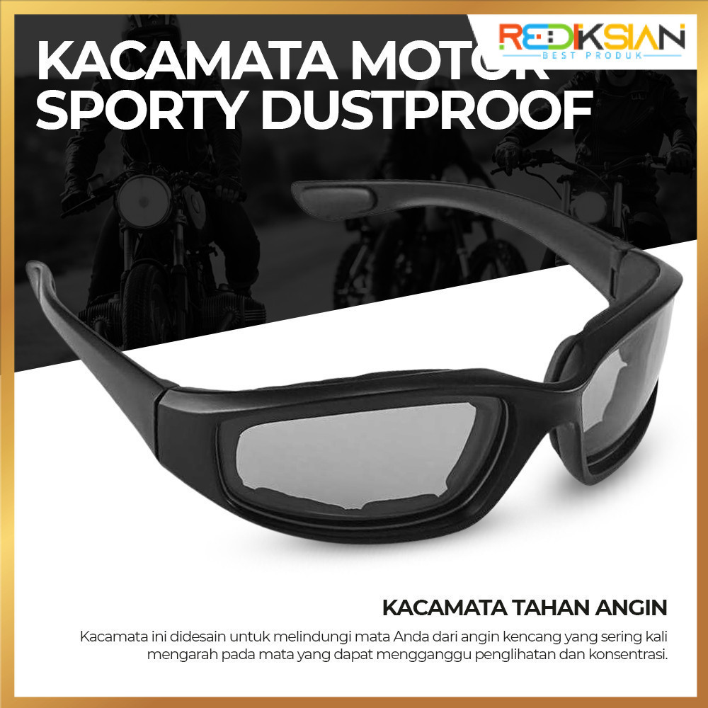 Kacamata Tahan Angin| Kacamata Motor Sporty Tahan Debu| Kacamata Olaharaga Tahan Debu