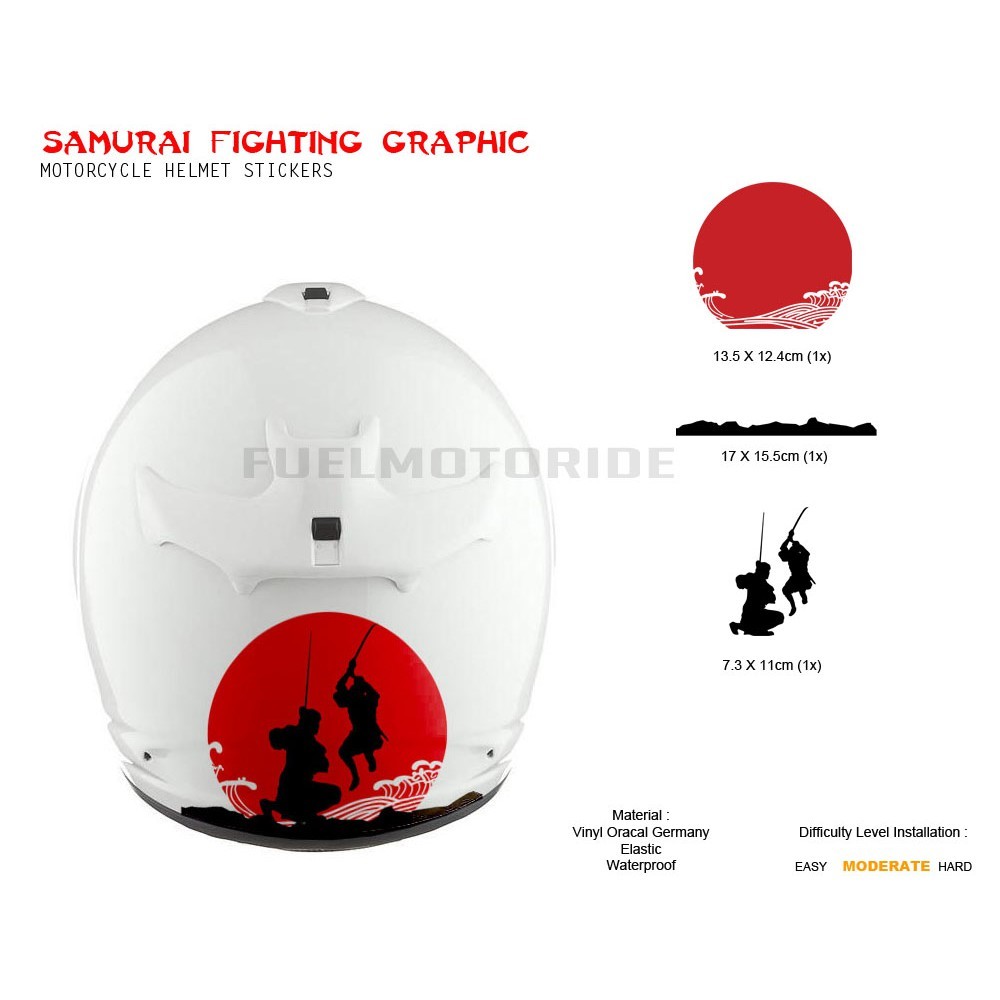Sticker Dekorasi Helm Motor Samurai Fighting kyt dll Jagonya Stiker