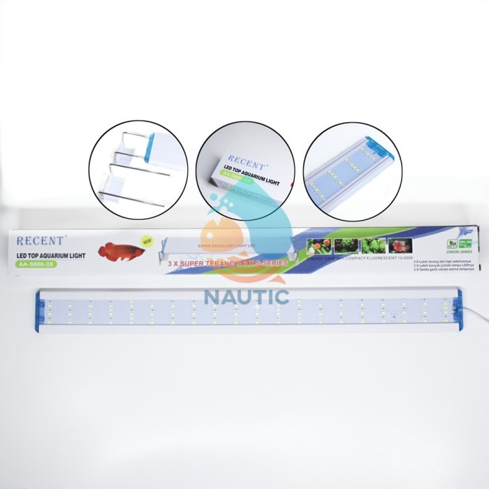 LAMPU LED RECENT AA S800 3 MODE S-800 42W 70-85 CM AQUARIUM AQUASCAPE RECENT