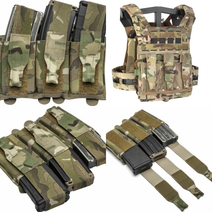BFG Repro Flapped Ten Speed M4 Triple Mag Pouch - Rompi Vest Tactical AEG GBBR WGB