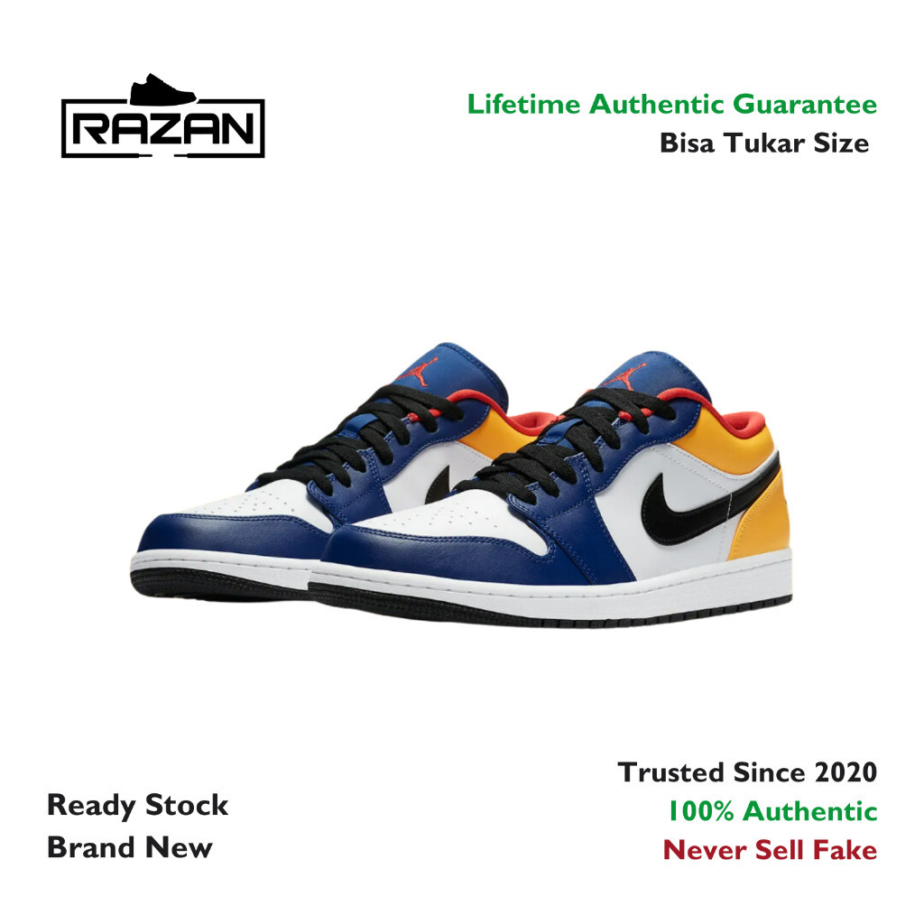 promo diskon 70% Air Jordan 1 Low Royal Yellow 100% Authentic