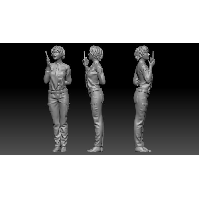 Figure Resin Police girl 1 Skala 64 Miniatur Pajangan Diorama Diecast