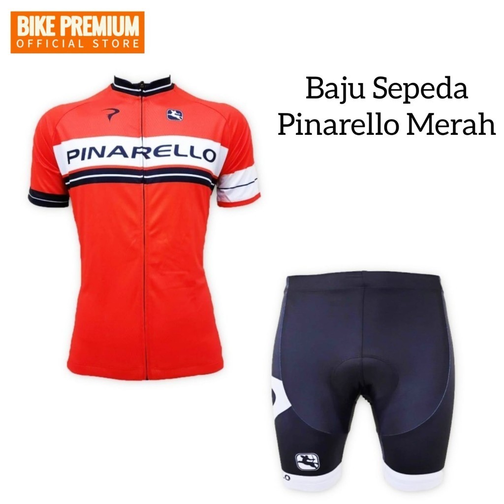 Pinarello Baju Kaos Jersey Sepeda Men Import Setelan Set Celana Padding