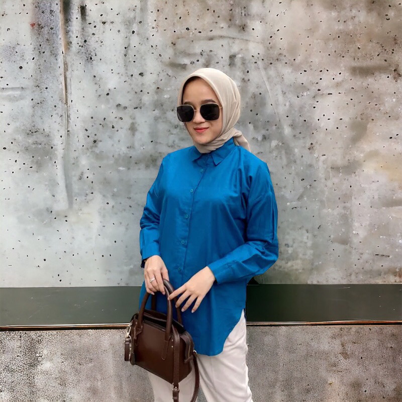 Kemeja Nelka Shirt Oversize - Kemeja Linen Oversize - Kemeja Nelka Linen Premium Tebal