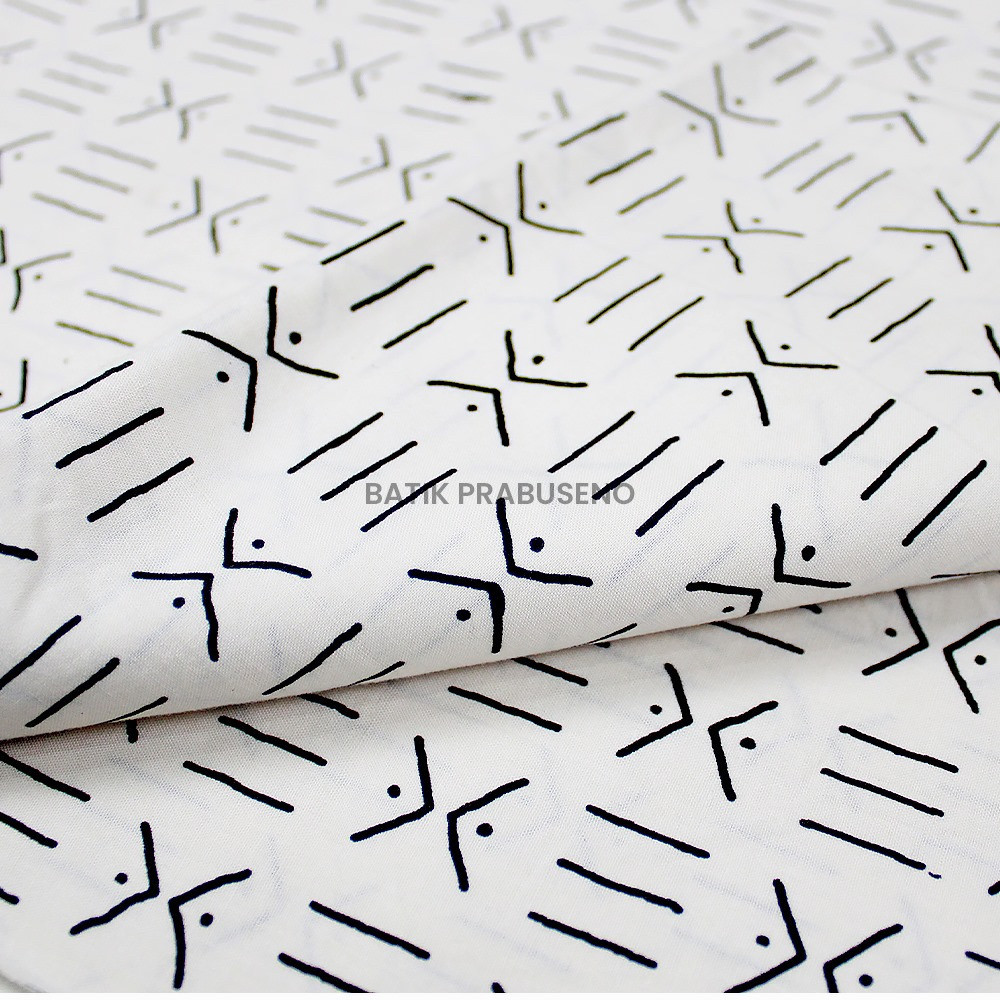 Batik Prabuseno Kain Batik Print  Perkalian Putih Seri Kalanata Meteran Premium  Kekinian Aesthetic 