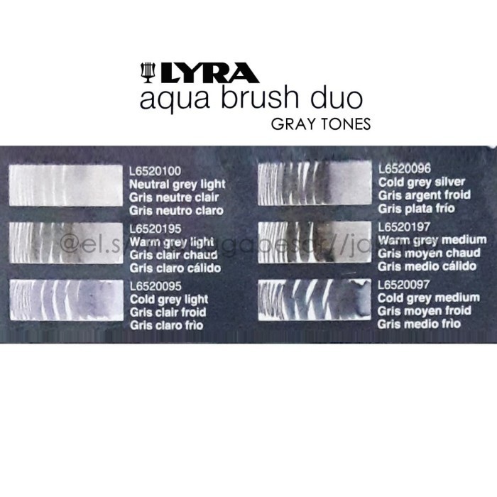 

PROMO!! -Lyra Aqua Brush Duo Gray Tone Set 6 ( Brush Pen )