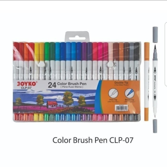 

PROMO!! -[ SET ] Spidol Color Brush Pen / Pena Kuas Joyko CLP-07 / 24 Warna
