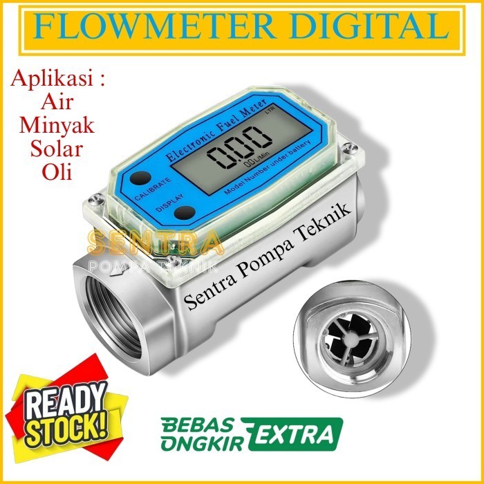 Flow meter turbine Digital 2" Flow meter DIGITAL Air/minyak/solar 2"
