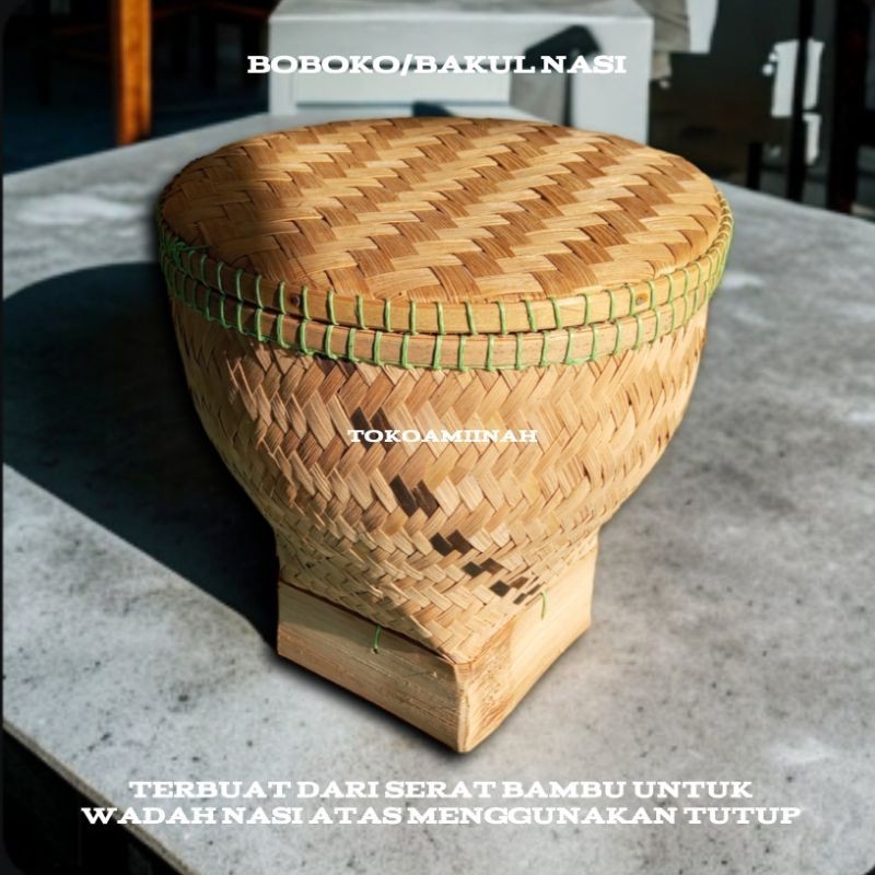 BOBOKO//BAKUL NASI KECIL BAHAN BAMBU UKURAN DM 20-22CM
