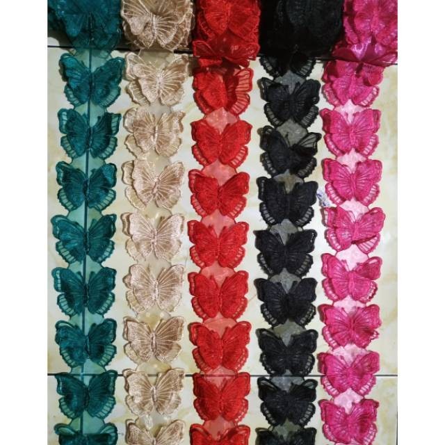 Renda bordir kupu kupu