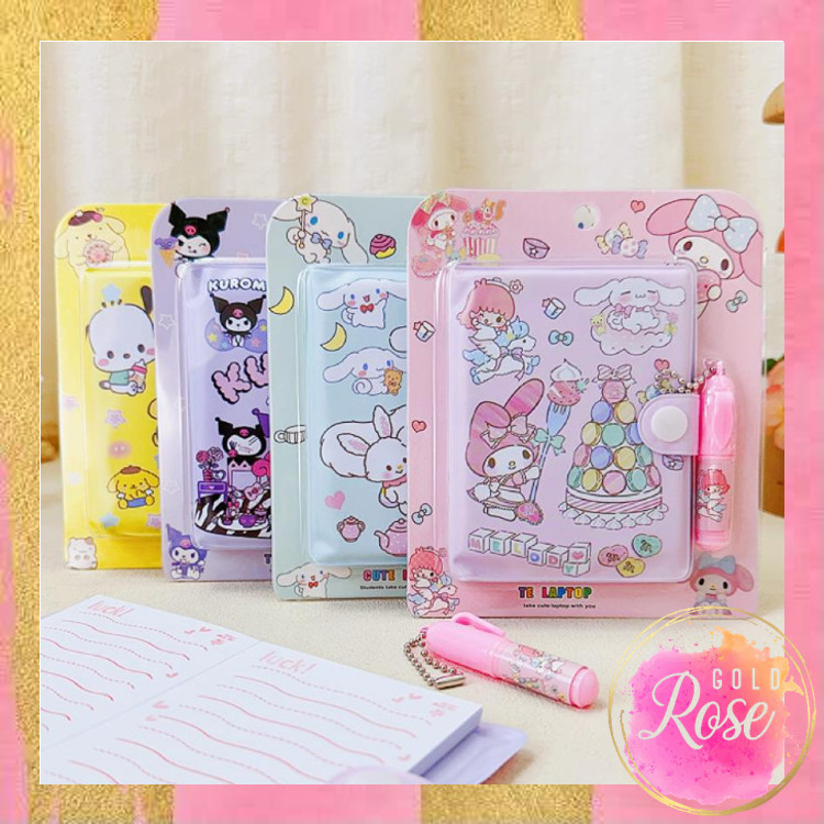 

ℛ - S6146 Buku Mini Catatan Dapat Pulpen / Set Memo Diary Motif Sanrio / Buku Diary Kancing Sanrio / Mini Klip Note Book and Pen