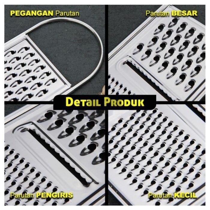 Parutan Keju BESAR 3 IN 1 Multifungsi Stainless Steel Parutan Buah Sayur Pengiris Pemarut grater Ala