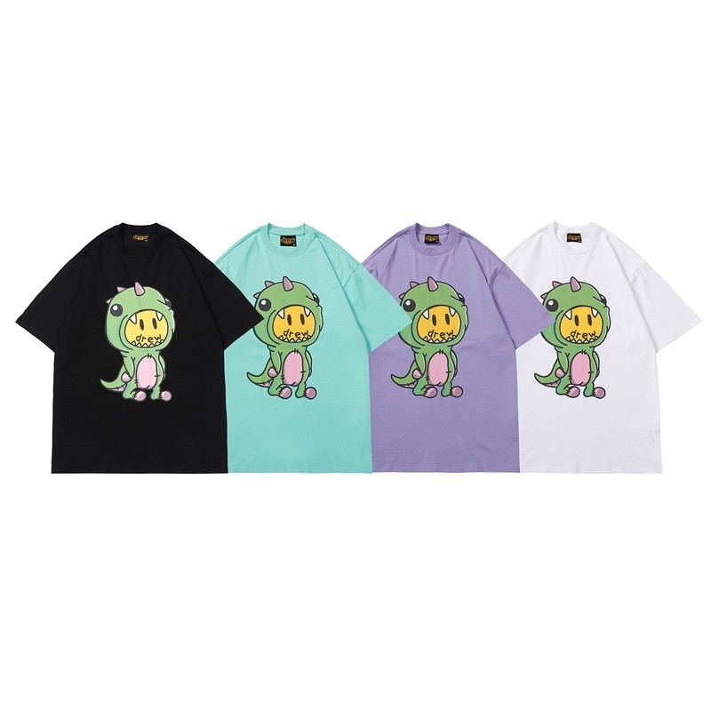 Drew House Little dinosaur T-shirt Short Sleeve Oversize High Quality Men Women Smiley Eurocode Arri