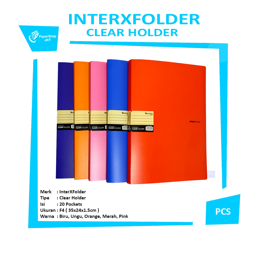 

InterXfolder - Dokumen Keeper Clear Holder 20 Lembar Folio - Pcs