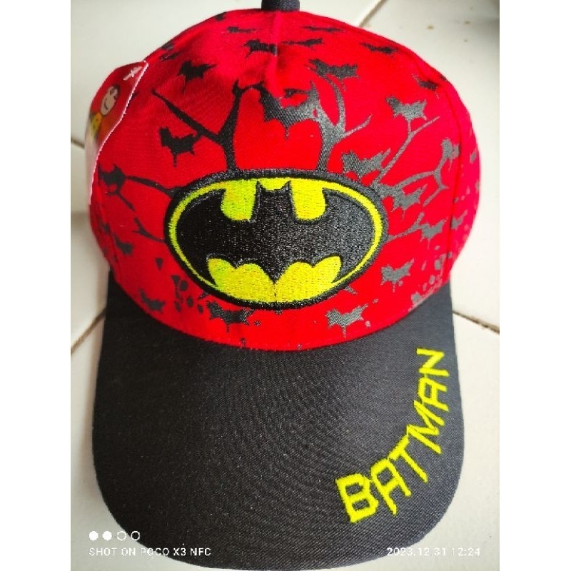 topi anak batman Topi Anak Baseball Logo BATMAN Bordir Terbaru murah