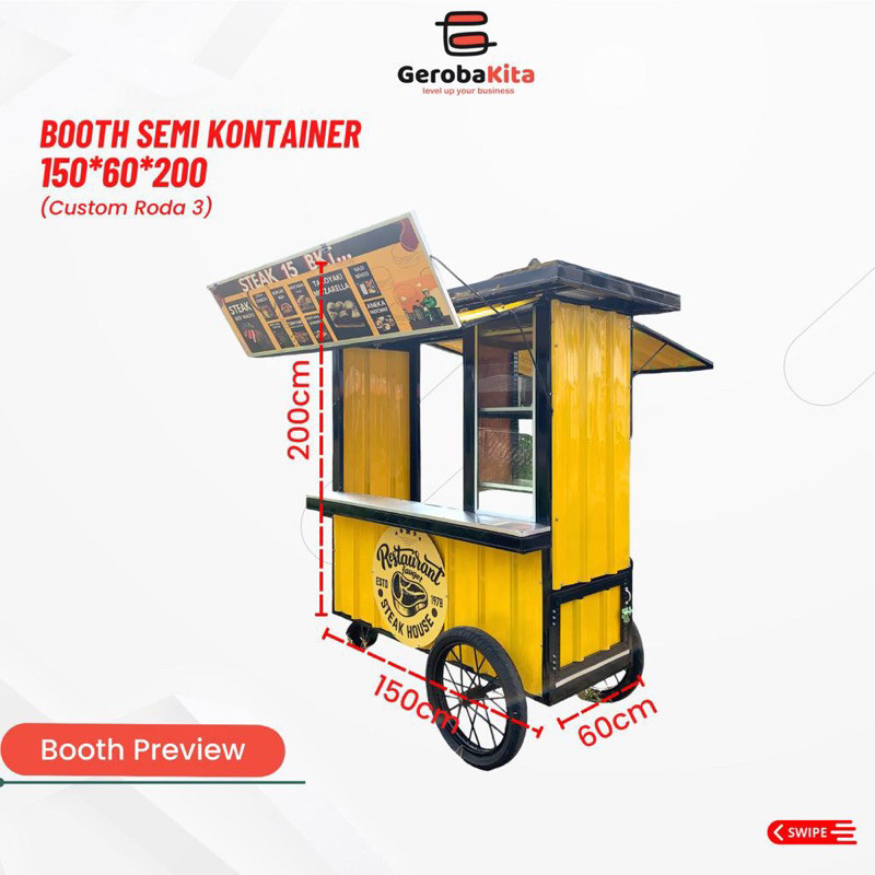 

FROMO SLE SPESIAL Booth Semi Container Dorong Roda 3