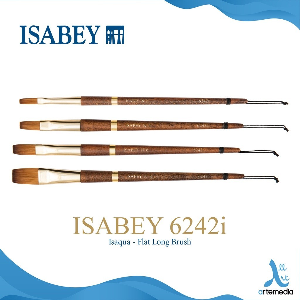 

Isabey 6242i Long Flat Isaqua Brush Short Handle Kuas Lukis