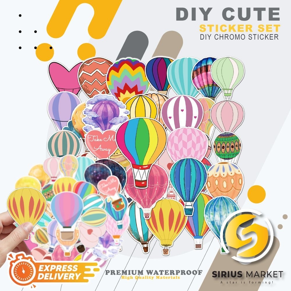 

45 PCS Stickers Glass Series Air Balloon Graffiti Waterproof