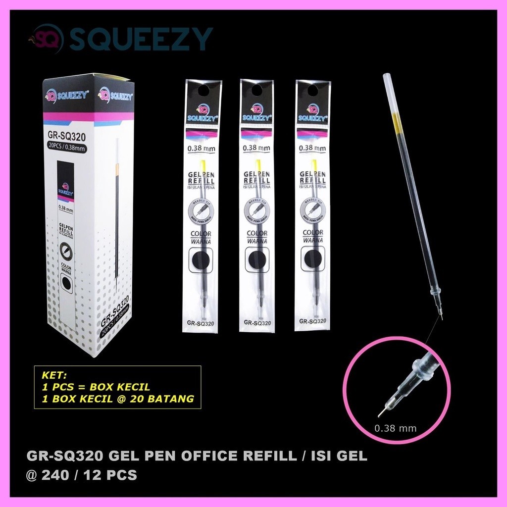 

Chris - 20 Pcs Refill Isi Pulpen Gel / Squeezy GR-SQ320 / 1 Pax