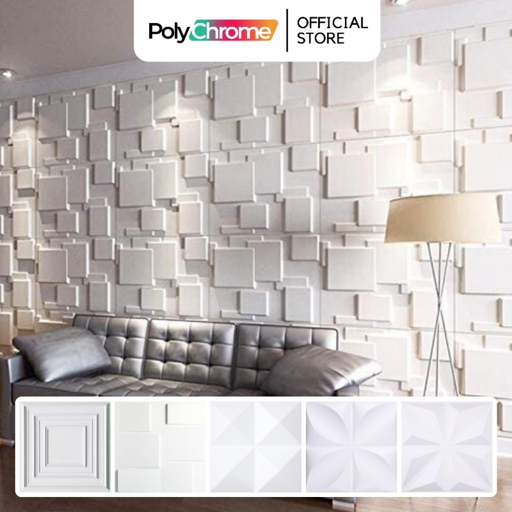3D Wallpanel Dinding PVC 50x50 cm Solid Wallpaper Dinding Dekorasi Premium Wall Panel Estetik Klinik