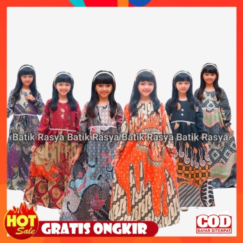 KAIN ADEM HALUS TEBAL / Gamis batik anak size 4-10 tahun