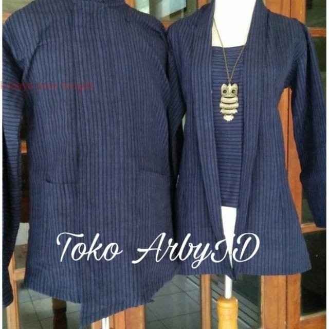 LURIK JAWA kebaya wanita Surjan lurik pria dan kebaya lurik wanita motif lurik biru| baju adat jawa 