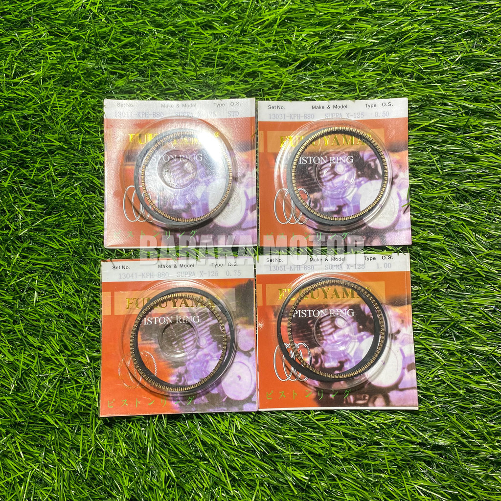 Ring Piston Ring Seher Honda Supra X 125 Karisma Kirana Original Fukuyama (OS STD/ OS 50/ OS 75/ OS 