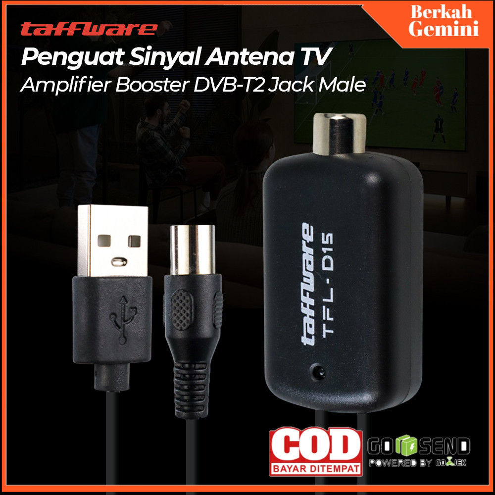 Taffware Penguat Sinyal Antena TV Amplifier Signal Booster DVB-T2 - TFL-D15 - Black - 7RNA0JBK