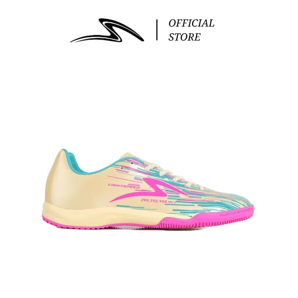 Sepatu Futsal Specs Lightspeed LS Reborn IN Iluminate Pack White Pearlized/Meta Crush Pack Moonraker