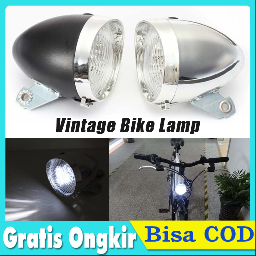 Lampu Depan Sepeda LED Model Klasik MTB Ontel Vintage Retro Onthel Pit Jadul Unto Jengki Minion