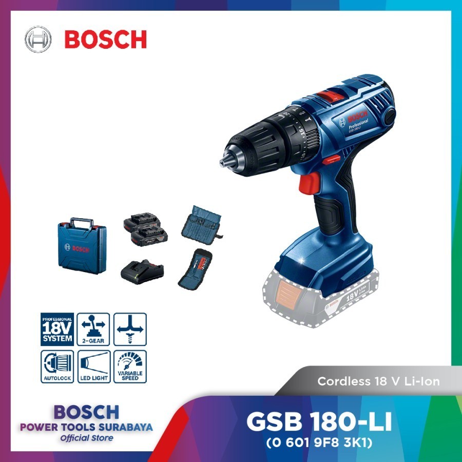 Bosch GSB 180-LI Professional Mesin Bor Listrik Baterai